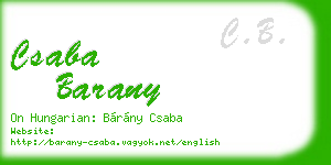 csaba barany business card